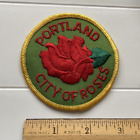 Vintage Portland City Of Roses Oregon Or Round Embroidered Souvenir Patch Badge