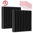 12pcs Acoustic Foam Soundproofing Sound Proofing Tiles Studio Wall Brick Panels