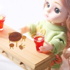 1 Set Dolls House Furniture Dolls Dining Room Table Chair Set Miniature