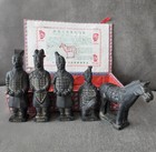 Vintage Qin Dynasty Terracotta Chinese Warriors Set Mini Figures W Original Box