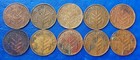 Lot Of 10 Israel Palestine British Mandate 1 Mil Coins 1927-1946 - Lower Grades