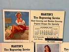 1960 Oct-dec Lot Of 3  Harry Eckman Pin-up Blotter Cards Martins Tire Regrooving