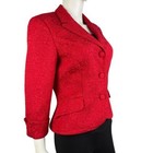 Maggy London Red Paisley Silk Blazer Suit Jacket Womens Size 10