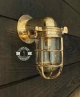 Nautical Ship Marine Solid Brass Wall Swan Passage Bulkhead Antique Light 2pc