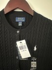 Nwt Girl s Black  Size L  12-14   polo Ralph Lauren Cotton Cable Cardigan