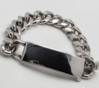 Forstner Sterling Silver Men   s Double Curb Id Bracelet 7 5    14 8mm Vintage