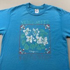 Vintage Yosemite Wildflowers T-shirt Mens Small Blue Floral National Park 90s