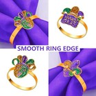 12 Pcs Napkin Rings For Mardi Gras  Fleur De Lis Napkins Holder Rings For 