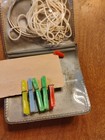Vintage Travel Clothesline With Clothespins Made In Hong Kong For Tri-line