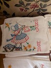 7-vintage Flour Sack Dish Towels Sunday-saturday Embroidered   lot  77 