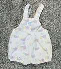Vintage Oshkosh Bgosh Pink Bunny Overalls Baby Girls 24 Months Romper Rare 90s
