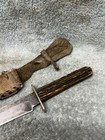 Antique John Newton   Co Sheffield England  Bowie Hunting Knife W  Stag Handles