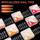       100pcs box Single Size Full Cover False Nail Tips Clear Press On The Tip