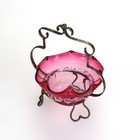 Antique Cranberry Art Glass And Silver Plate Basket C1890