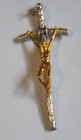Religious Cross Silver And Gold Tone Crucifix Jesus Inri Rosary Pendant Italy