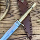 Combat Ready Vintage Ww2 Double-edged V42 Military Dagger Knife With Sheath