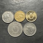 Malta Coin Collection Lot Of 5 Different Variety Mixed Dates World Foreign 