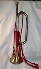 Vintage Brass Bugle   Red Rope Unbranded    15  X  4  
