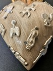 Mexico Folk Art - Handmade - Wood -  Milagros Sacred Heart - Wall Art