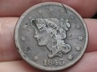 1843 Braided Hair Large Cent Penny- Petite  Small Letters  Fine Details