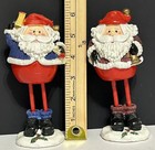 Vintage 6    Round Body Skinny Leg Santa Claus Christmas Holiday Figurines
