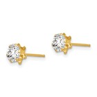 Madi K Cz Round April Birthstone Post Earrings 5mm 14k Yellow Gold Women s Solid