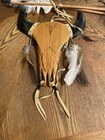   mohican  Vintage Native  Tribal Bow And Arrows 52 In 2 Arrows  W  Bull Head 