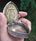        Solid 19th Century 800 Silver Trinket Box  Repouss   Victorian