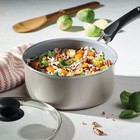 Tramontina 2-quart Ceramic Champagne Covered Saucepan
