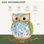 Solar Owl Garden Statue Resin Outdoor Decor Solar Lantern Light For Patio  La   