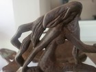Fish Tank Bowl Holder Bracket Frame Old Cast Iron Art Deco Abstract Mermaids