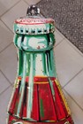 1930s Coca-cola  1923 Xmas Bottle  Die Cut Metal Thermometer Sign   l  k 