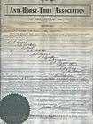 Copy Of 1907 Oklahoma Anti Horse Thief Association Charter Identified