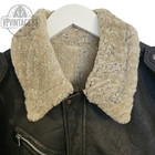 Vintage B-3 Aviator Bomber Jacket Black Sheepskin Shearling Leather Flight
