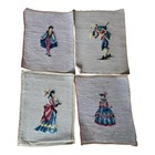 4 Vtg Completed Needlepoint Petit Point Victorian Gentleman   Lady