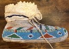 1890 Ft  Peck Sioux  Moccasins Full Beadwork Leather  Plaines American Indian
