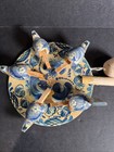 Vtg Russian Pecking Chicken Hen Paddle Wood Hand-painted Game Blue Folk Art