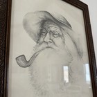 Vtg 1979 Doug Lindstrand Framed Art Scratch Signed Sealed    mountainman    18x14