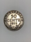 1911 Canada Newfoundland Uk King George V Genuine Silver 50 Cents Coin I113597