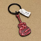 Nashville Tennessee Red Guitar 3 3 4    Enamel Souvenir Keychain Country Music New