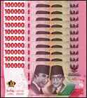 One Million Indonesia Rupiah - 10 X 100 000 Idr Banknotes - Authentic 2022 Notes