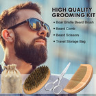 Beard Kit For Men Grooming   Care W 3 Pack Beard Oil  Wash  Balm  Comb  Brush