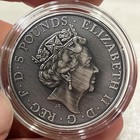 Antiqued Completer 2021 Uk Queen   s Beasts 2 Oz Silver Coin With Box B