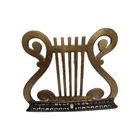 Vintage Brass Lyre Harp Sheet Music Partial Stand Shelf Art Deco Design  No Base