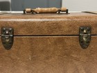 Vintage Empire Luggage 12  X 8  Brown Hard Shell Train Case Makeup Suitcase Nice