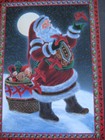 Unused Vintage Greeting Card Mark Alvin Christmas Santa W  Red Birds   His Sack