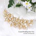 Bridal Crystal Wedding Hair Vine Gold Rhinestone Headpiece Bride Hair Accesso   
