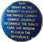 4 Year Reflex Blue Gold Plated Aa Medallion Alcoholics Anonymous Sobriety Chip