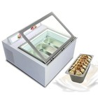 Kolice Commercial Tabletop Ice Cream Showcase Freezer with 3 Pans  Auto Defrost