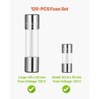 120 Pcs Fast-blow Glass Fuses Assortment Kit 125v 5 X 20 Mm   3 6 X 10 Mm